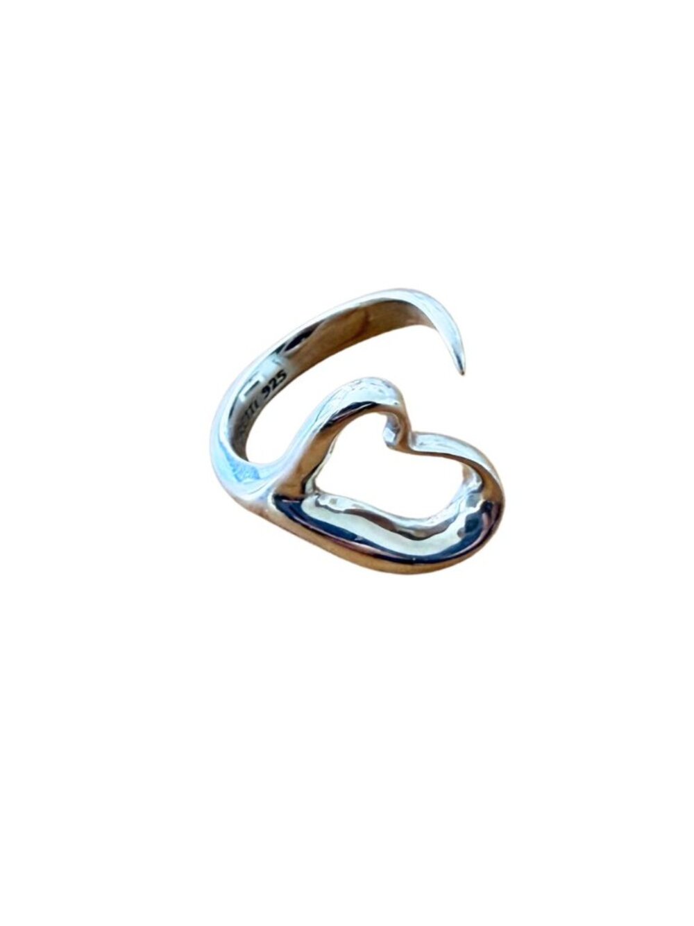 Tiffany &amp; Co. Elsa Peretti Open Heart Sterling Silver Ring Small